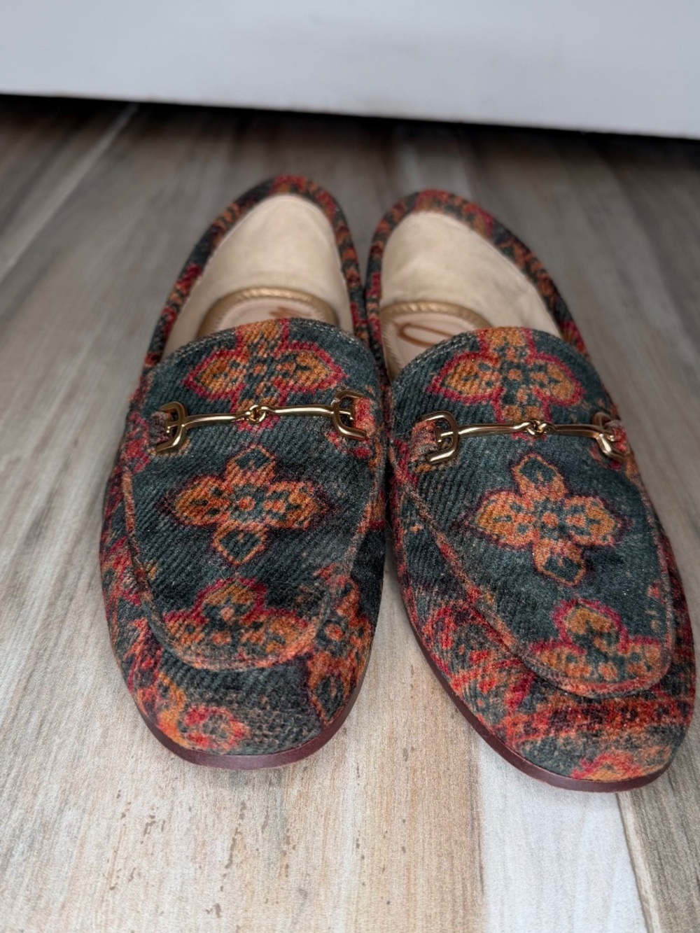 Sam Edelman Loraine Bit Loafer Flats Corduroy Tapastry Women Sz 4.5 - Picture 2 of 10